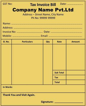 Rahil Bill book with customised name Abiil 50-Part Bill book