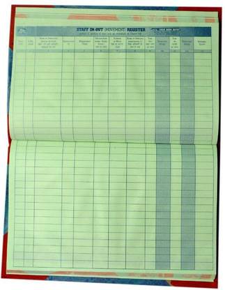 ABD Staff Movement Register 1-Part Staff Movement Register_200 Pages_Premium Quality_Staff In-Out Details