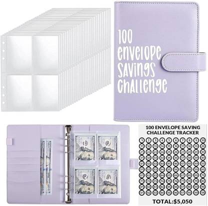 Climberty Money Saving Planner A5 Budget Binder 100 Days Money Saving Plan Binder Envelopes Money Saving Budget Binder for Planning and Saving 100-Part Notebooks