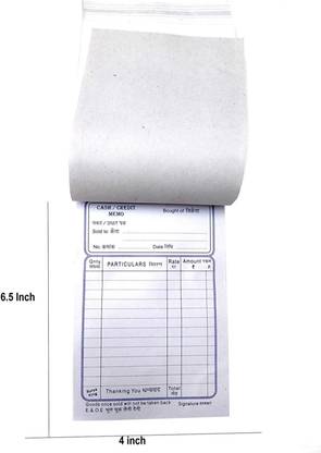 R K SALES R K Cash Memo, 50 Bills, 50 Printed+50 Plain, 20 Pcs Pack 2-Part Soft Bound