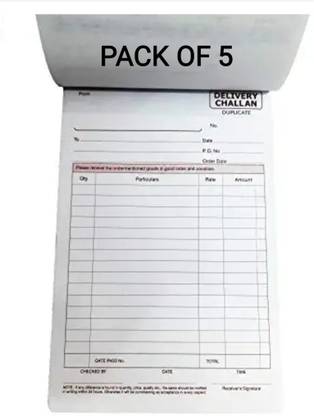 R K SALES Delivery Challan book R K No. 3 Delivery Challan book 50 Pages Triplicate, Pack of 5 3-Part Record keeping book