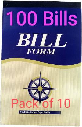 R K SALES R K Bill Book, 100 Bills, 100 Printed+100 Plain, Pack of 10 2-Part Soft Bound