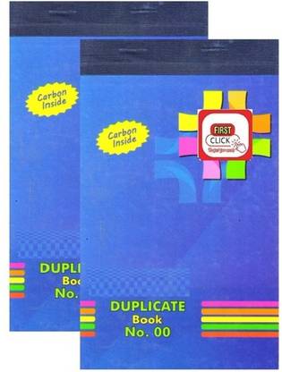 First Click Pack of 2 Booklet Duplicate Books 1 Original + 1 Copy for Record Notebook 1-Part Duplicate Books