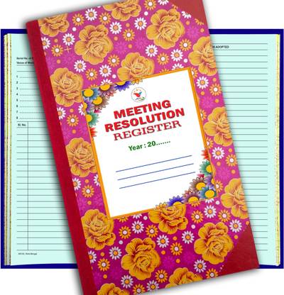ANVIS Meeting Resolution Register Meeting Resolution Register in Bengali/English | 50 Pages | Hard Bound 1-Part Meeting Resolution Register