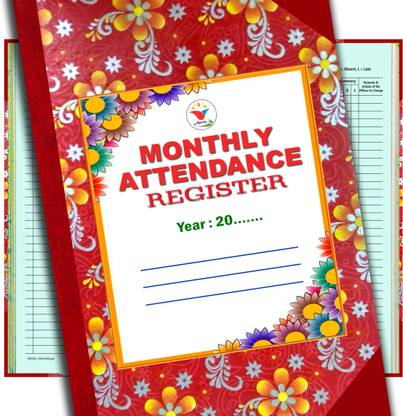 ANVIS 50 Sheets | 100 Pages Monthly Attendence Register | 50 Pages | Hard Bound 1-Part Monthly Attendence Register