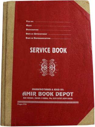 ABD Service Book Register Service Book Applicable to All Private Company and Government (176 pages) 1-Part Service Register