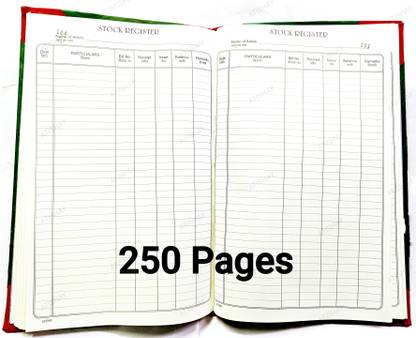 atishay ATISHAY Stock Register - 34 x 21 CM -Red Half Canvas PVC Binding- 250 Pages Stock Register - 34 x 21 CM -Red Half Canvas PVC Binding- 250 Pages 1-Part Stock register