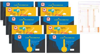 First Click Cash Voucher Book Set of 10 Booklets 2-Part 70 Sheet in 1 Booklet Consist of 1 Main & 1 Counter foil Size-13.2 x 22 x 0.6 cm