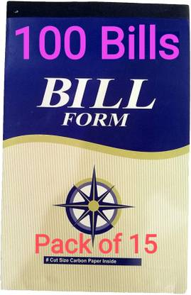 R K SALES R K Bill Book, 100 Bills, 100 Printed+100 Plain, Pack of 15 2-Part Soft Bound