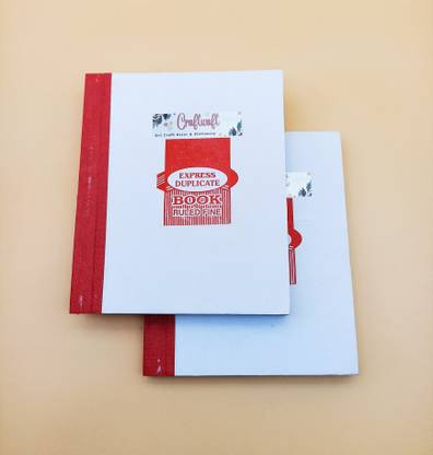 CRAFTWAFT Pack of 12 Ruled Large(20x16cm) Express Duplicate Book,Estimate,Bill,Credit,Cash, Memo 100 Sheets 2-Part serial number,Perforated(100 Printed+Plain Sheet)Ruled for Shop,Institute,Office