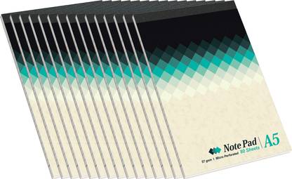 LRS Slip Pad - Pack of 15 - NotePad/ Writing Pad/ Scribbling Pad -A5 Size -21*14.8 cm - 80 Sheets(160 Pages) 1-Part Writing Pad