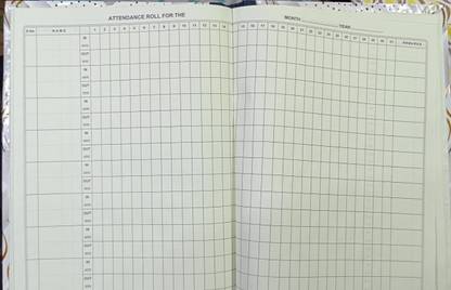 atishay Daily Attendance Time in & Out Register IN-OUT Attendance 3 no. 1-Part Record keeping book