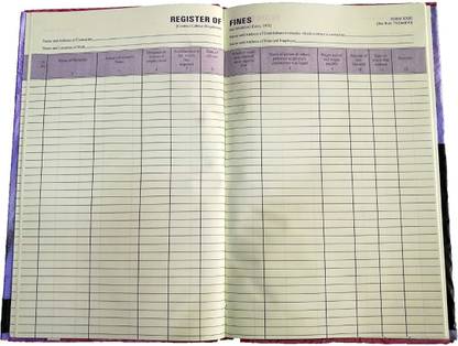 R K SALES Register of Fines Under Rule 78, Pack of 1 2-Part Record keeping