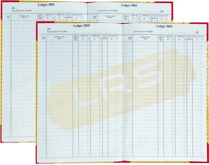 LRS Ledger Account Book 70 GSM Ledger Paper - 90 Pages - Pack of 2 - 32*20 cm 1-Part Ledger Register