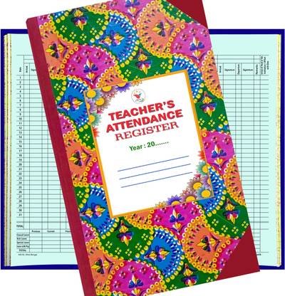 ANVIS Teachers Attendance Register (English) | 50 Pages | Hard Bound 1-Part Teachers Attendance Register