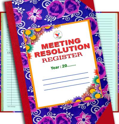 ANVIS Meeting Resolution Register | 50 Sheets | 100 Pages Hard Bound 1-Part Record Keeping Books