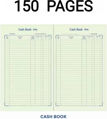 R K SALES R K Cash Book Register 34×21 Size R K Cash Book 150 Pages, PACK OF 1 Unit 2-Part R K Cash Book Big Size