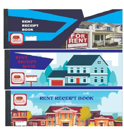 First Click Rent Receipt Book, Set of 3 Size : Rent (11x27 cm) No. of Sheets : 50 2-Part Rent Receipt Book
