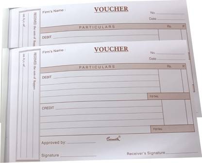 RetailPick Part Debit Credit Voucher Pad (1 Sets) Debit/Credit Perforated Voucher Book 80 SHEET PACK OF 2 1-Part Voucher Book
