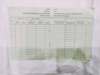 R K SALES Car Diary R K Car Diary Form B, 120 Pages, Pack of 1 2-Part Record Keeping Books