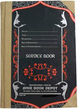 ABD Service Book Register Official Service Register For Leave, Post & Scale of Pay Records 1-Part Service Register