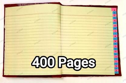 atishay FULL INDEX COPY -21*17cm- 80 Gsm paper-Red pvc binding- 400 Pages 1-Part Full INDEX COPY