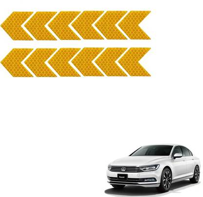 SEMAPHORE High-Intensity Reflective Warning Arrow Decals(Yellow) For Volkswagen Passat 50 mm x 0.04 m Yellow Reflective Tape