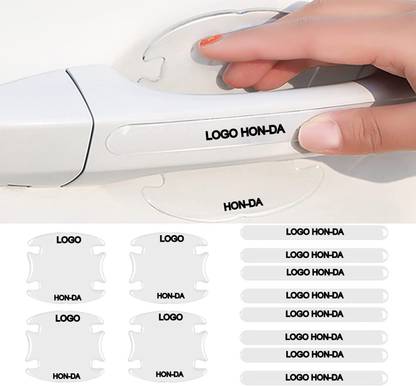 brainle Car Door Handle Scratch Protector 12PCS Transparent 8 mm x 6 m WHITE Reflective Tape