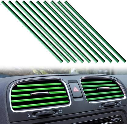 ZWEELAY Universal Car Air Conditioner Vent Trim Decoration Strip Waterproof 5 mm x 5 m Green Reflective Tape