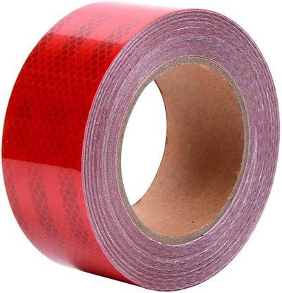 Crewbolt "High-Intensity Multicolor Reflective Tape Strips Tape 2 Inch Red 5 MTR " 50 mm x 5 m Red Reflective Tape