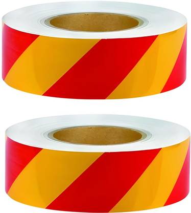 Brezleen Radium Tape Zebra Warning Tape 20 mm x 10 m Vehicles Roadway Safety, Floor Marking, Used For Car, Bike, Scooter, Bus & Truck Reflective Tape