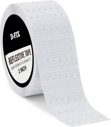 D-fix 2-Inch-High Intensity Waterproof Warning Reflective Radium Tape 48 mm x 3 m White Reflective Tape