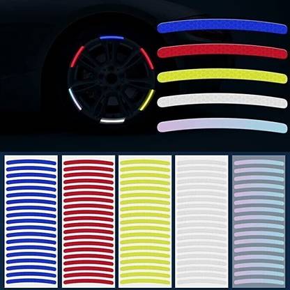 Obvie Reflective Stickers for tyre Rim Universal Safety Warning reflective Sticker 15 mm x 0.13 m blue, red, white, yellow, green Reflective Tape