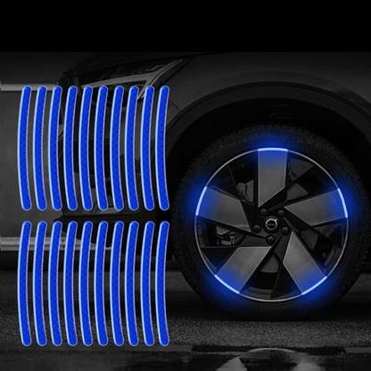 US1984 Reflective Car Wheel Stripe Stickers, Night Safety Stickers, Anti-Scratch 15 mm x 0.13 m BLUE Reflective Tape