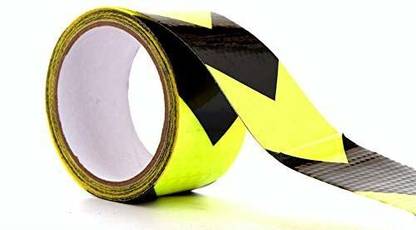Giggle Biz Reflector Tape Self Adhesive Water Proof Tape 2 Inch 48 Meters 50.8 mm x 48 m Yellow Black Reflective Tape