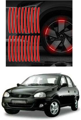 PECUNIA Universal for vehicle Reflective Wheel Rim Stripe Decal Sticker 965 6 mm x 6 m Red Reflective Tape
