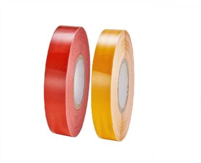 Crewbolt High Visibility Radium Night Glow Reflector Reflective Tape 1 Inch 5 Meters Each 25 mm x 5 m Red, Yellow Reflective Tape