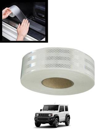 monolive Universal Black Shine Anti-Scratch Waterproof Flexible Car Protector Tape-160 20 mm x 5 m White Reflective Tape