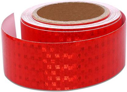 VOIISH High-Intensity Waterproof Conspicuity Warning Reflective Radium Tape (Red) 48 mm x 3 m Red Reflective Tape