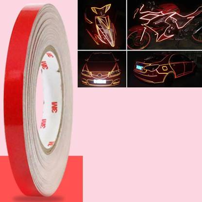 creativeNdecor red rim for bike and cycle 10 mm x 3 m Red Reflective Tape