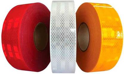 MINSALES™ Reflective Radium Warning Tape For road safety purpose Night ...