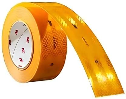 Darshana 3M 2 inch (50.8 mm) Width x 20 Feet High Intensity Warning Retro Reflective Tap 50.8 mm x 3 m Yellow Reflective Tape