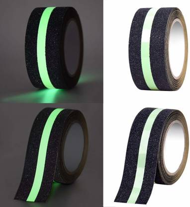 Boriva Anti Slip Tape with Glow safety tape 10 mm x 5 m Black Reflective Tape