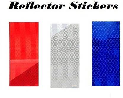 HM EVOTEK High Intensity Reflective Tape Sticker 4.5 CMX10 CM Red WhiteBlue 4 PC Each 50 mm x 0.1 m Red, White, Blue Reflective Tape
