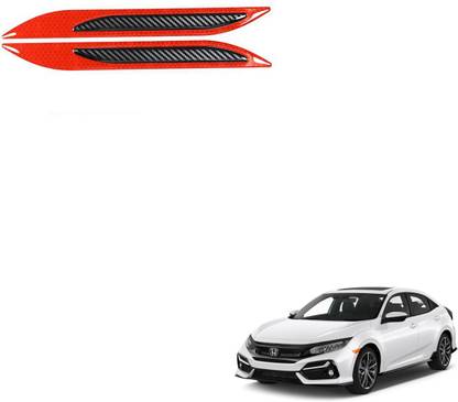 SEMAPHORE Car Bumper Corner Big Reflective Stickers(Red) For Honda Civic 27 mm x 0.2 m Peppy Red Reflective Tape