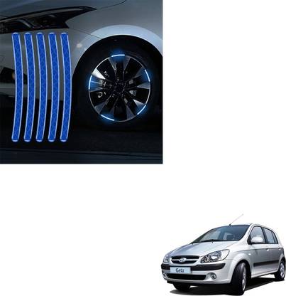 SEMAPHORE Night Reflective Car Tyre Decorative Sticker Blue For Hyundai Getz 7 mm x 0.09 m Blue Reflective Tape