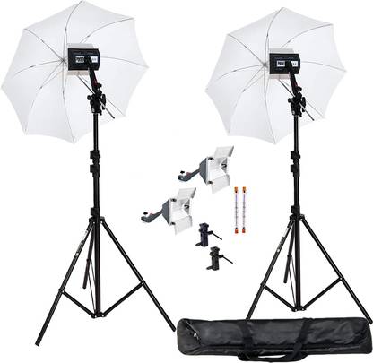 AHMV B4 Sungun 9ft Light Stand,B4/Sungun,1000W Halogen Tube(B4 Light Set of 2) White Reflector Umbrella