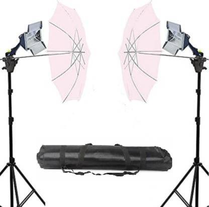 VTS Umbrella Stand Setup with Sungun Bracket Umbrella Adapter B-Bracket and Stand White Reflector Umbrella