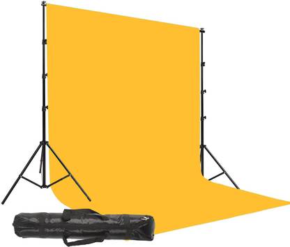 GiftMax Photography Backdrop Stand Kit Background Support Kit Foldable with Bag and Curtain Cloth (with Stand KIT, Yellow Screen) Reflector