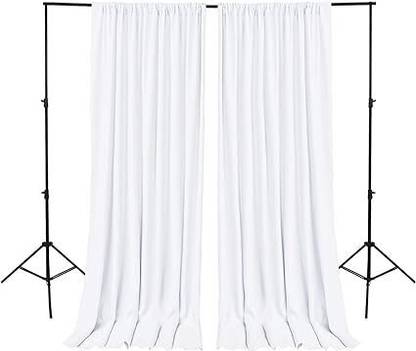 Stookin White Backdrop Curtain for Parties Background Curtains 4x10 2 penal Reflector